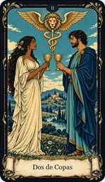 Carta Dos de Copas del tarot