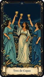 Carta Tres de Copas del tarot