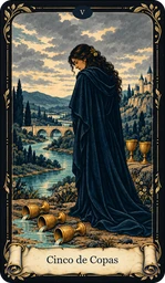 Carta Cinco de Copas del tarot