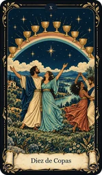 Carta Diez de Copas del tarot