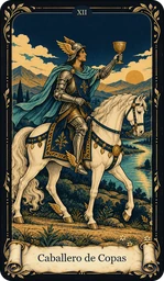 Carta Caballero de Copas del tarot