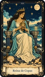 Carta Reina de Copas del tarot