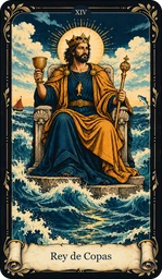 Carta Rey de Copas del tarot