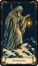 Carta El Ermitaño del tarot