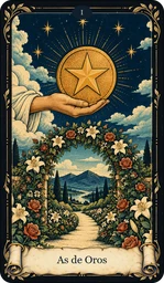 Carta As de Oros del tarot