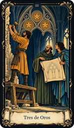 Carta Tres de Oros del tarot