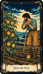 Carta Siete de Oros del tarot