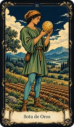Carta Sota de Oros del tarot