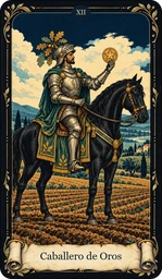 Carta Caballero de Oros del tarot