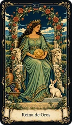 Carta Reina de Oros del tarot
