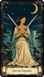 Carta Dos de Espadas del tarot