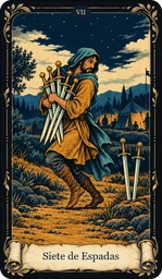 Carta Siete de Espadas del tarot