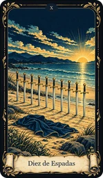 Carta Diez de Espadas del tarot