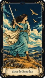 Carta Sota de Espadas del tarot