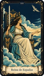 Carta Reina de Espadas del tarot