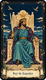 Carta Rey de Espadas del tarot