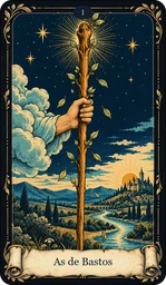 Carta As de Bastos del tarot
