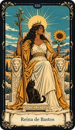 Carta Reina de Bastos del tarot